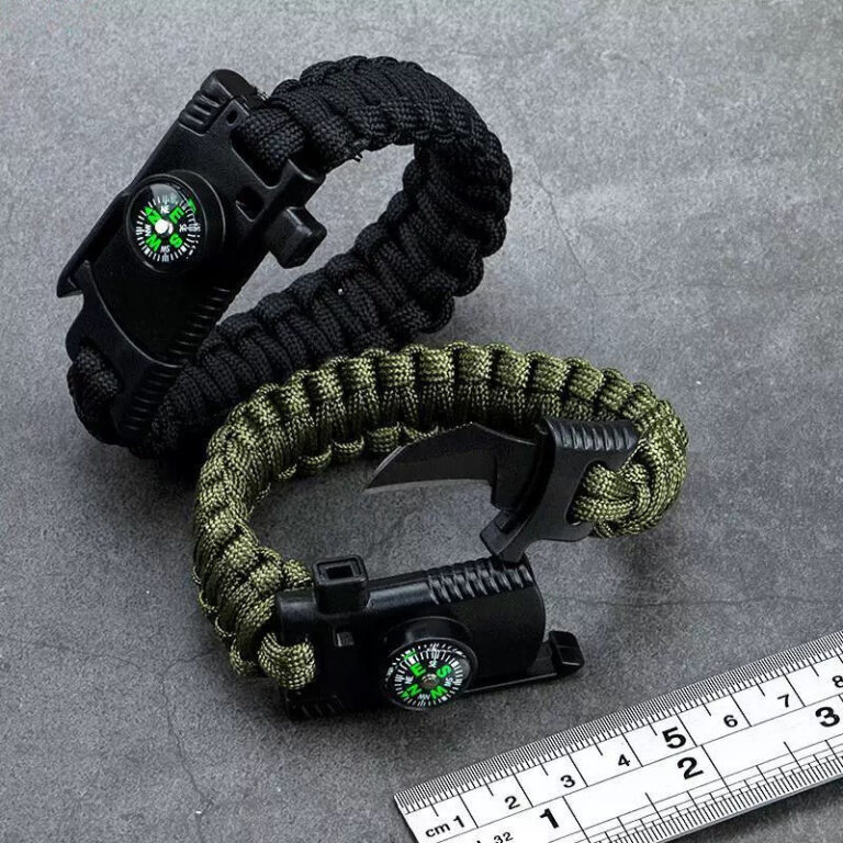 Pulseira Paracord LuaTek com Canivete, Pederneira,