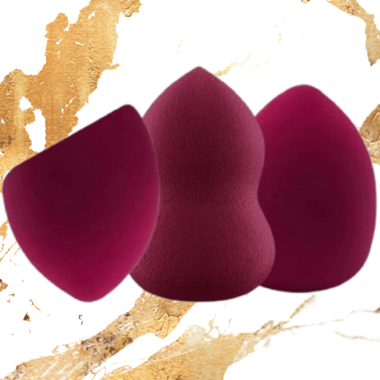 Kit Com 3 Esponjas Para Maquiagem Roxa Chanfrada B