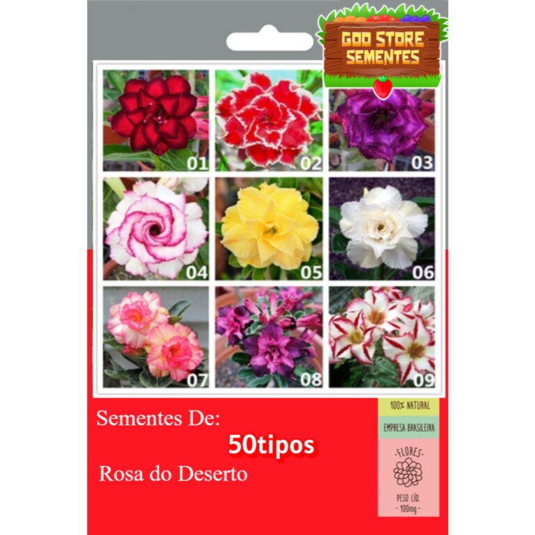 KIT 50 Tipos De Rosa do Deserto Sementes