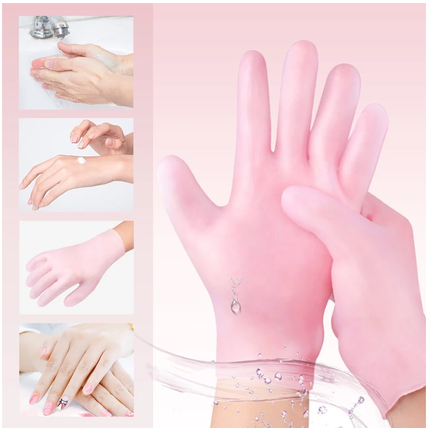 Luva Silicone Gel Hidratante Cicatrizante Mãos Ressecadas Rachada Esfoliante spa clareamento
