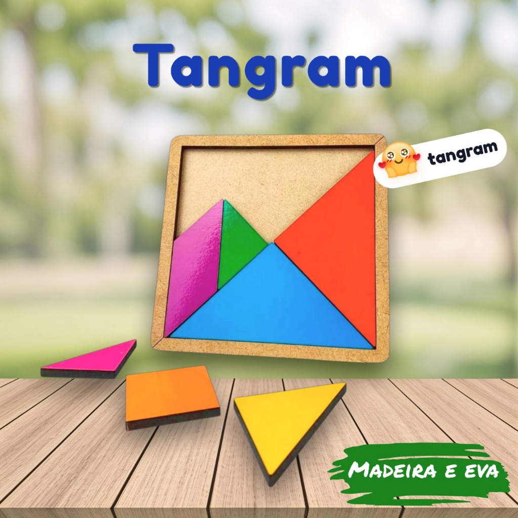 Tangram – Quebra Cabeça em Madeira – Desafio Educativo – Brinquedos