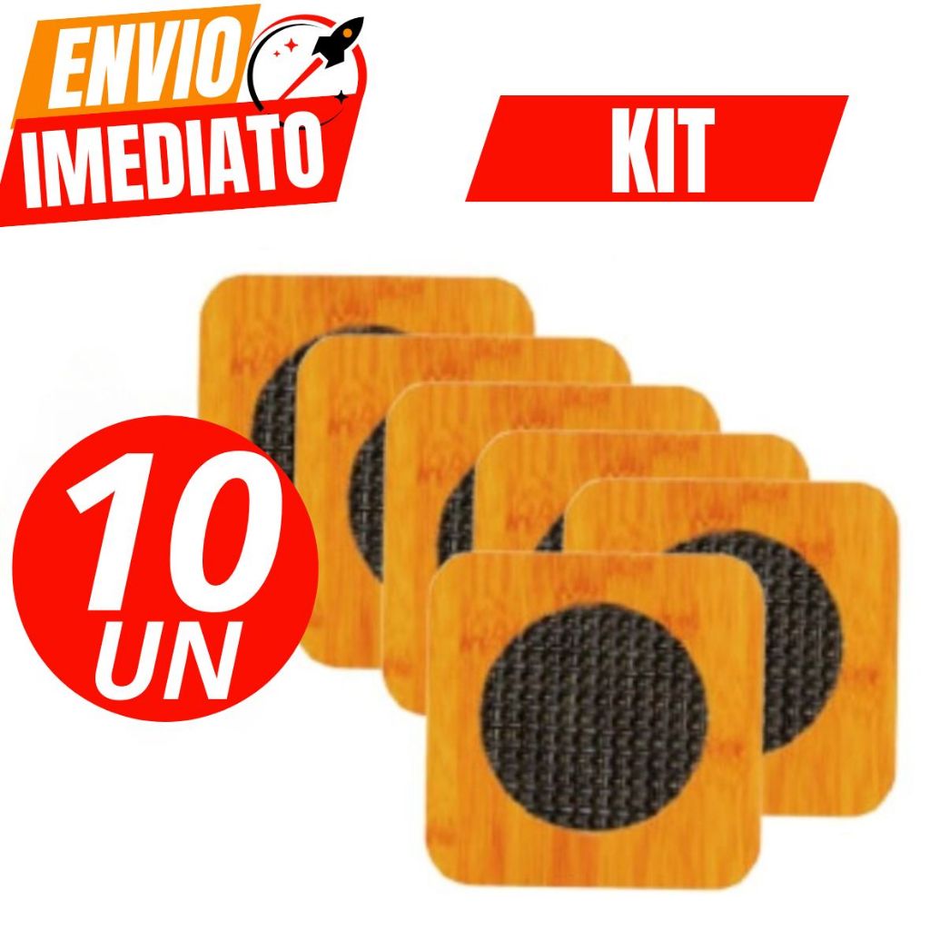 Kit 10 Descanso Quadrado 16 X 16CM de Panela Bambu Alta Qualidade Premium Prático Seguro Estético Ca