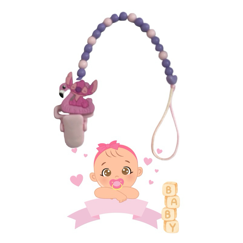 Prendedor de chupeta personalizado com nome