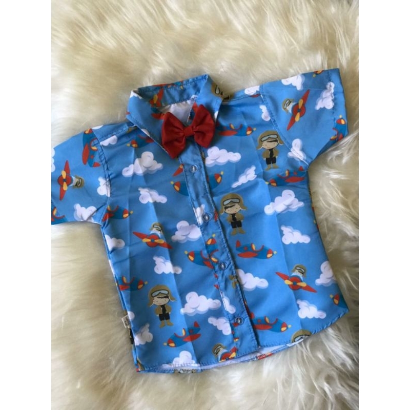 camisa social aviador tam 3.4 anos