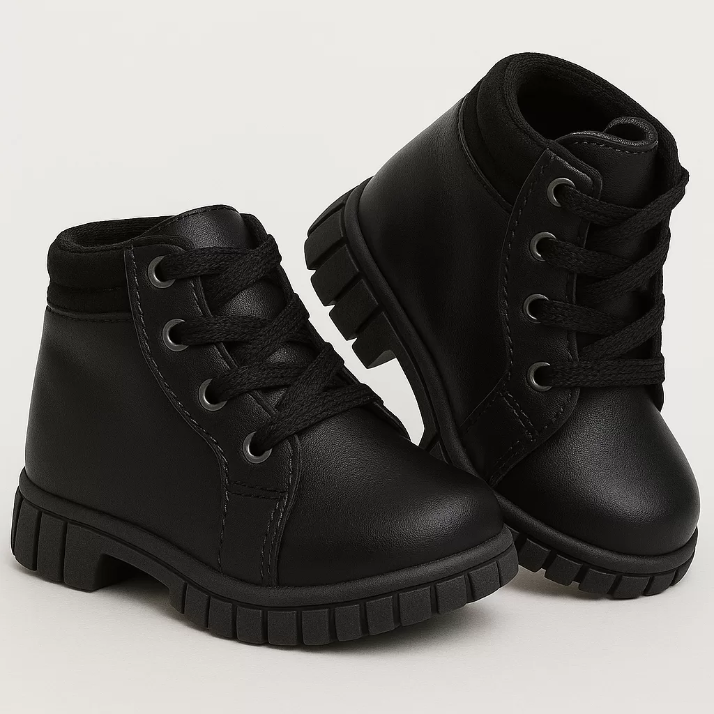 Bota Infantil Coturno Unissex Cano Curto Inverno Confortável Macia Leve Antiderrapante Dia a Dia