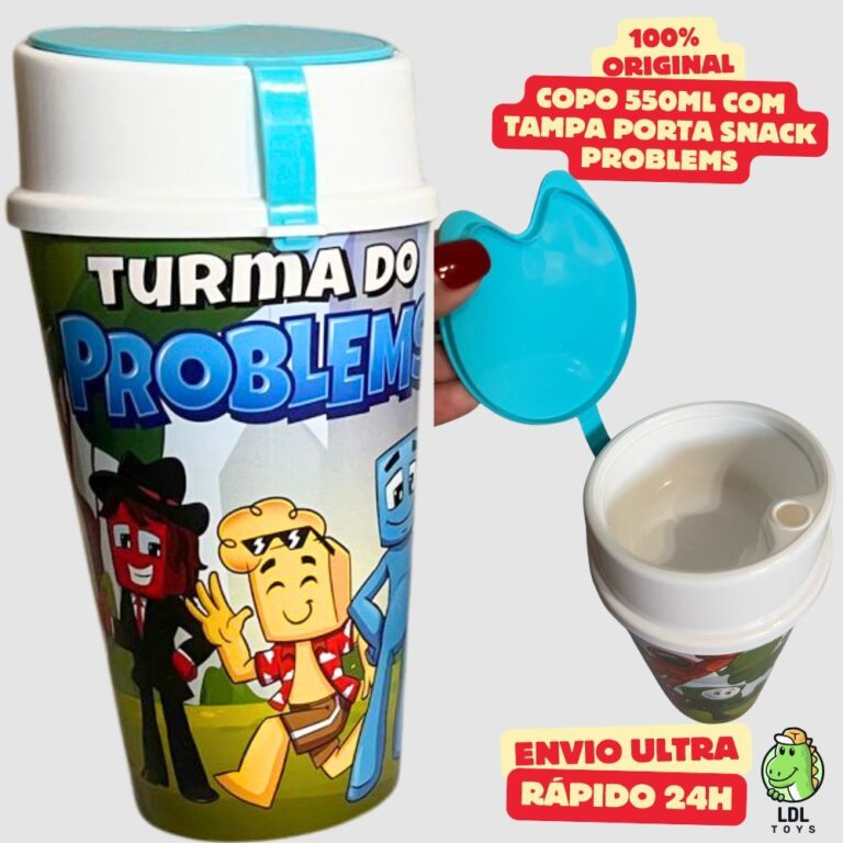 Copo Personalizado Turma Do Problems Com Tampa Por