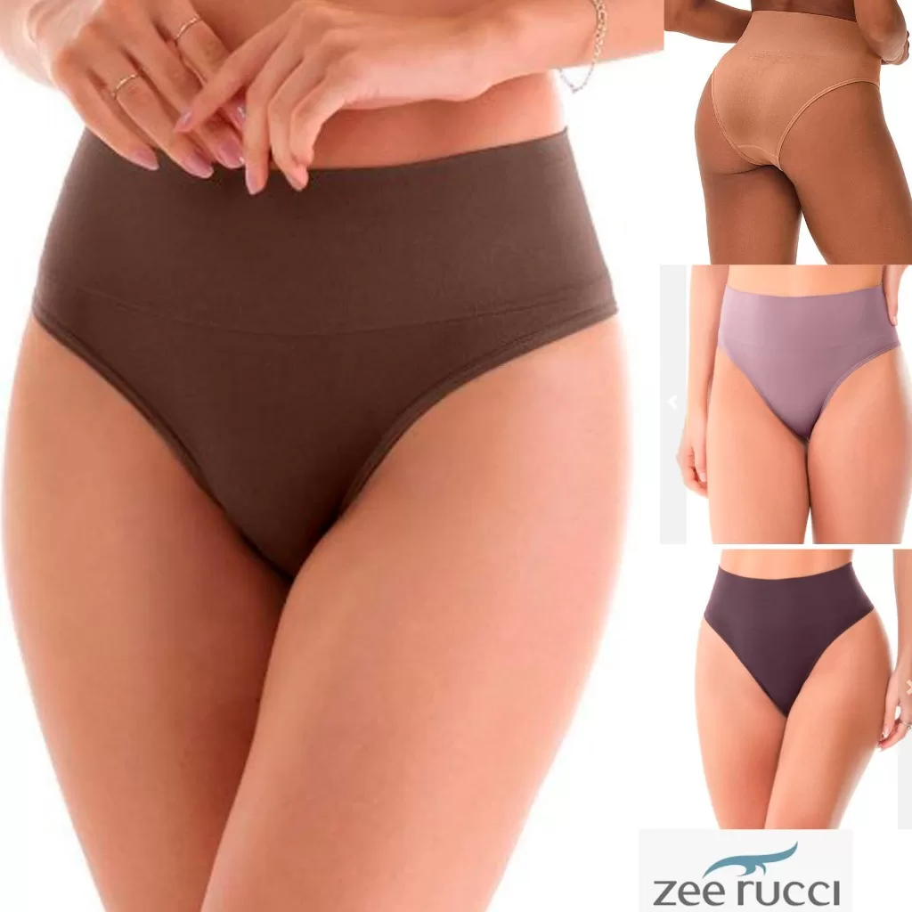 Calcinha Tanga Cós Alto Super Reforçado Sem Costura Zee Rucci
