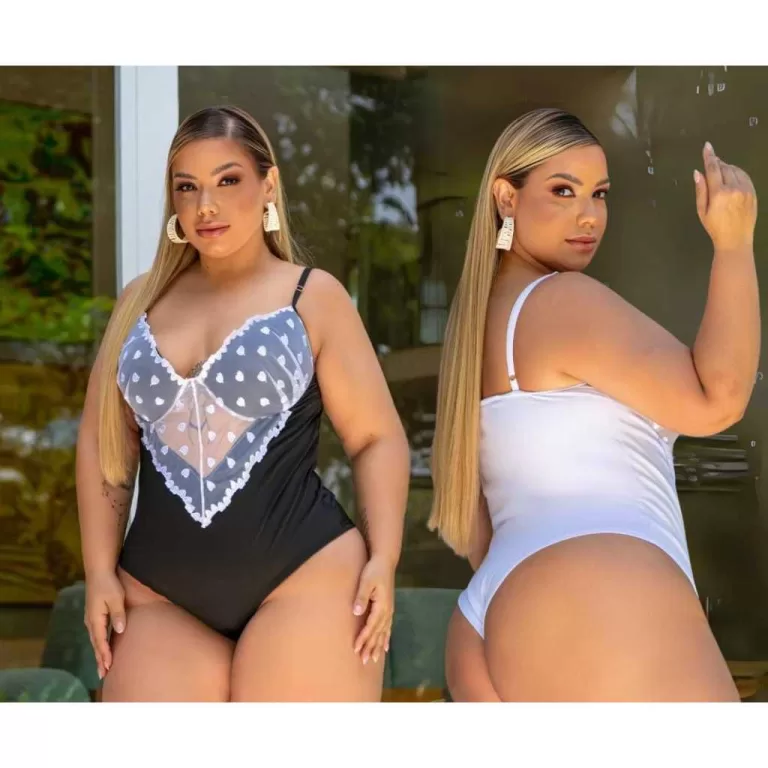 Kit Body Feminino plus size elegante Sensual Renda