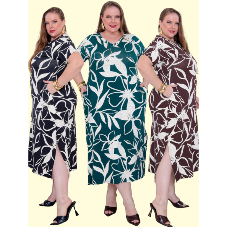 Vestido Floral Plus Size Versátil Conforto e Esti