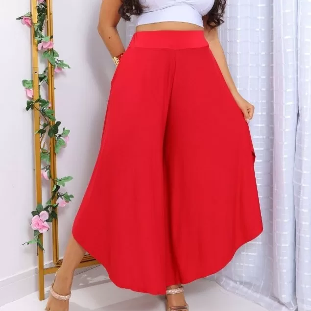 Calça Feminina Calça Saia Larga Godê Viscolycra