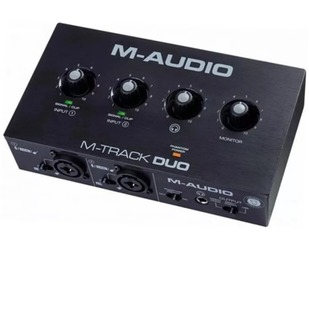 Interface de Áudio M-Audio M-Track Duo 2 Canais USB Gravação Home Studio Profissional 5V
