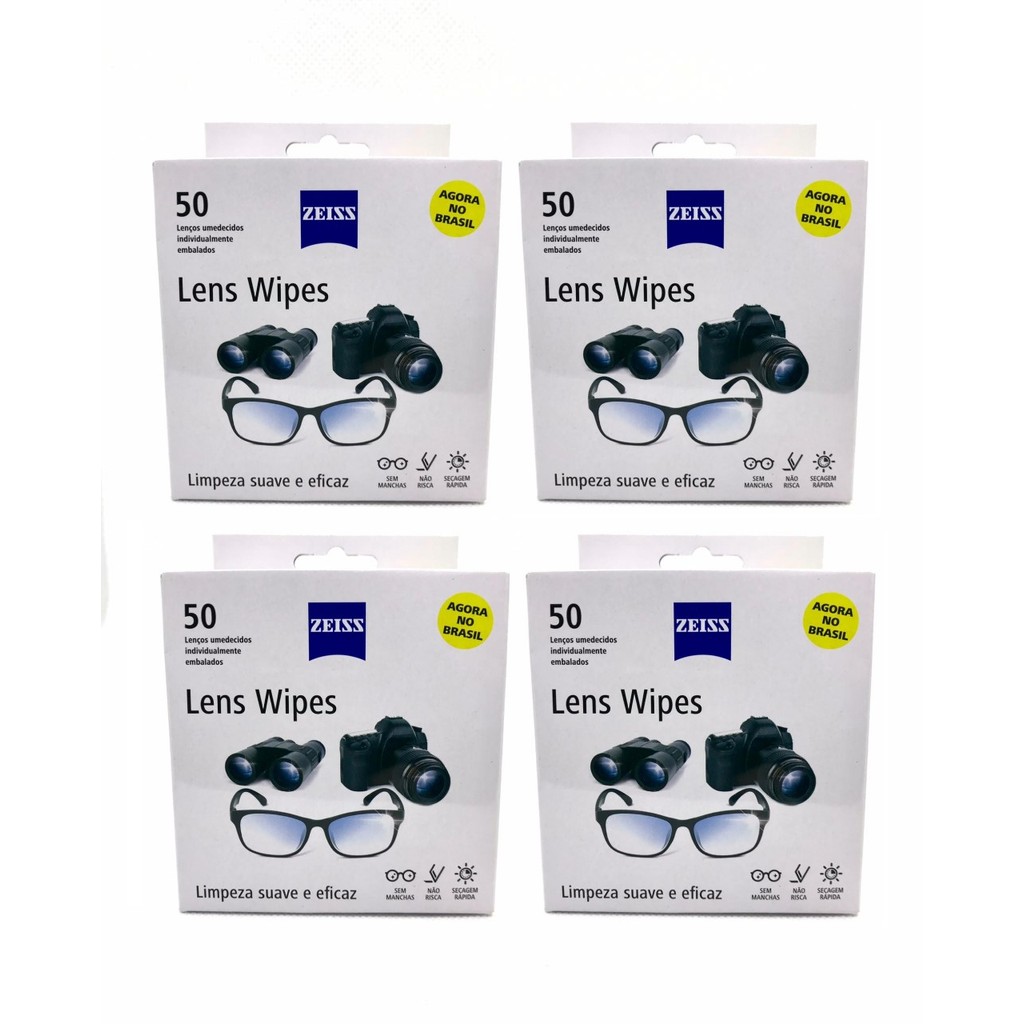 Kit Lens Wipes Zeiss C/ 200 Lenços Umedecidos