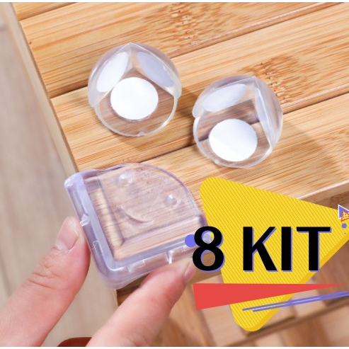 Kit 8 Protetor De Quina Silicone Mesa Segurança P