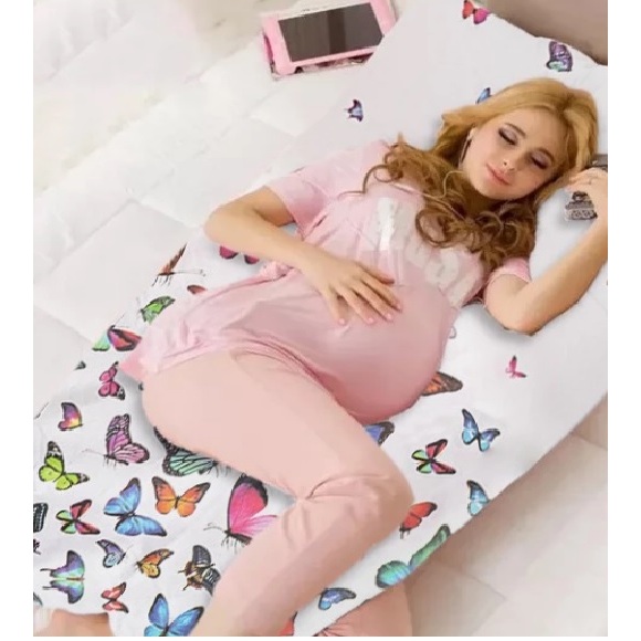 Travesseiro de corpo para Gestante Grávida 1,30&#