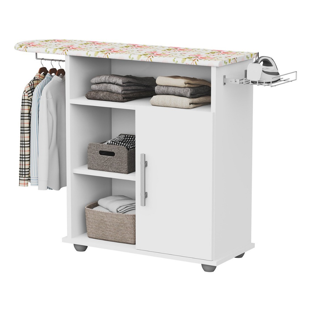 Tabua Para Passar Roupa Com Organizador Prateleiras 1 Porta