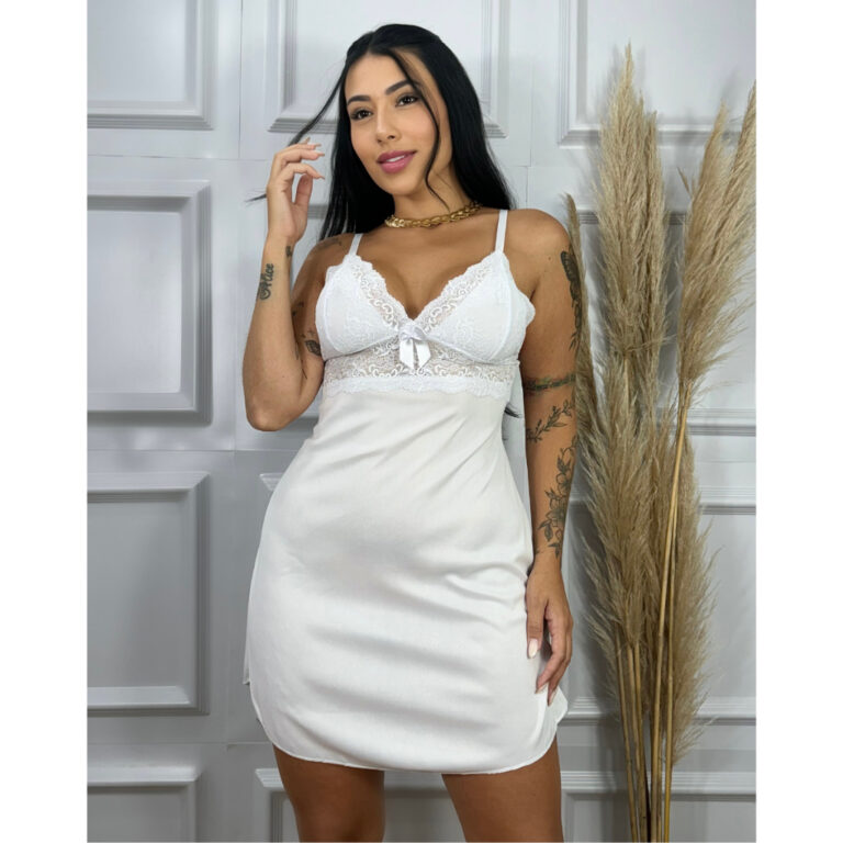 Camisola Renda Sem Bojo Lingerie Pijama Dormir Ves