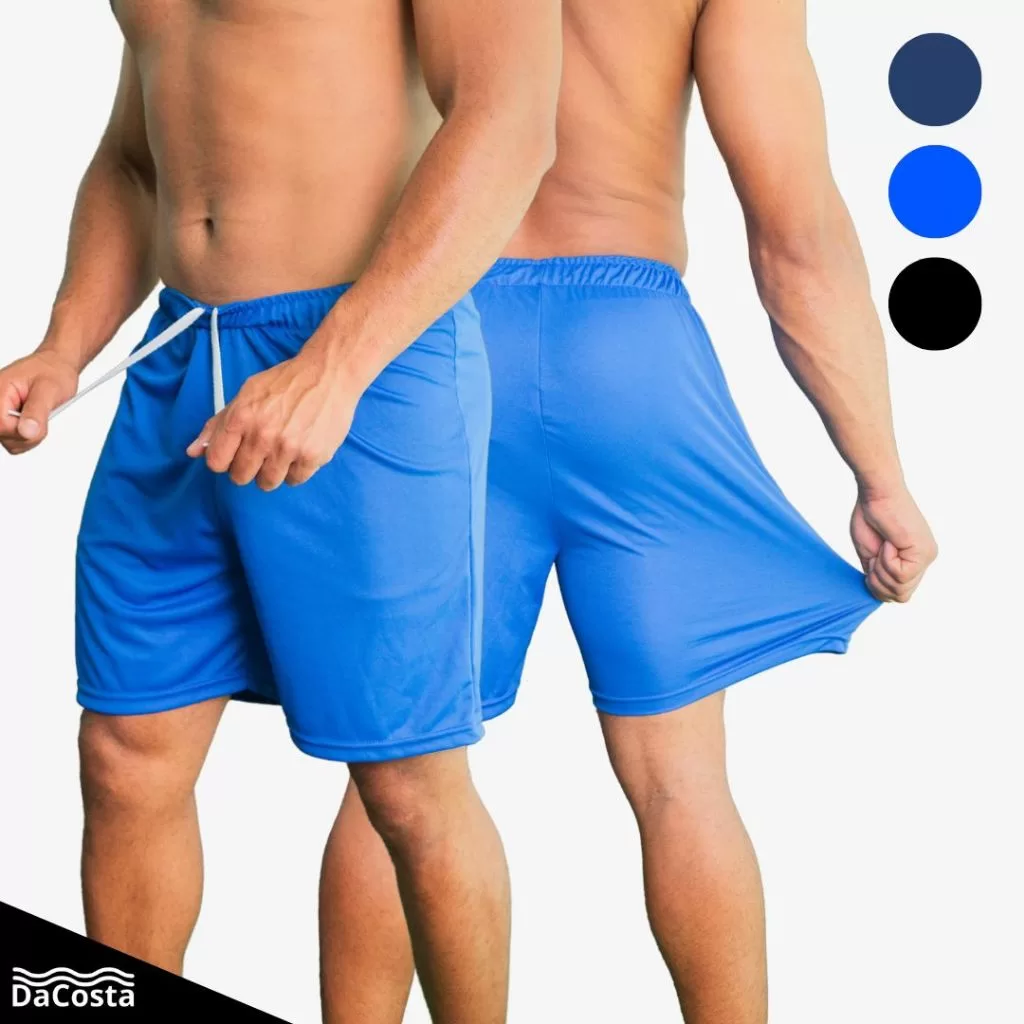 Shorts Futebol Alta Performance Calção Liso Personalizável com Tecido Respirável para Jogos