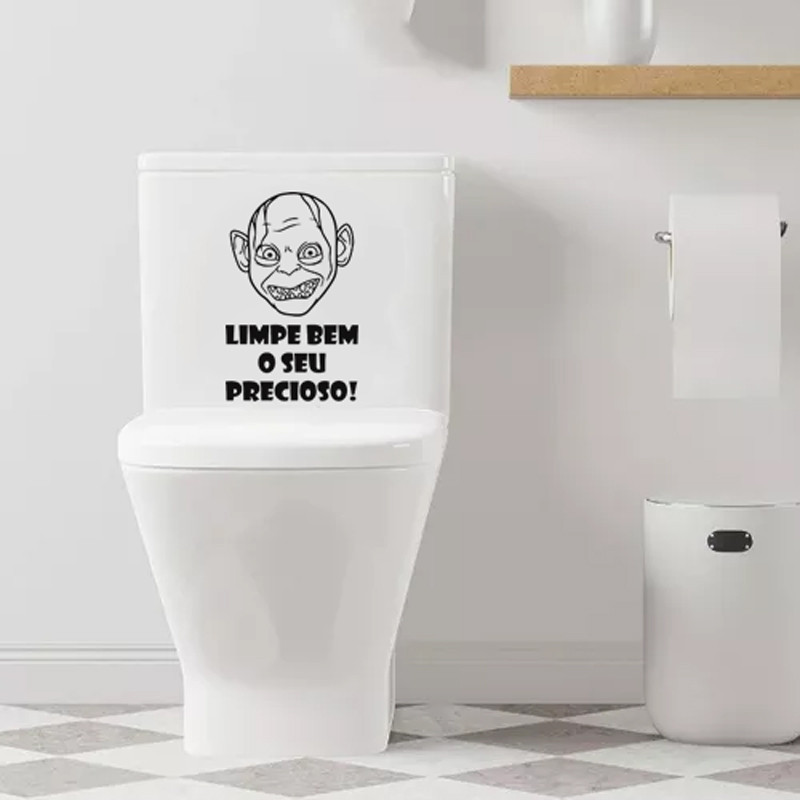 Adesivo Vinil Decorativo Tampa de Vaso Sanitário LIMPE BEM O SEU PRECIOSO