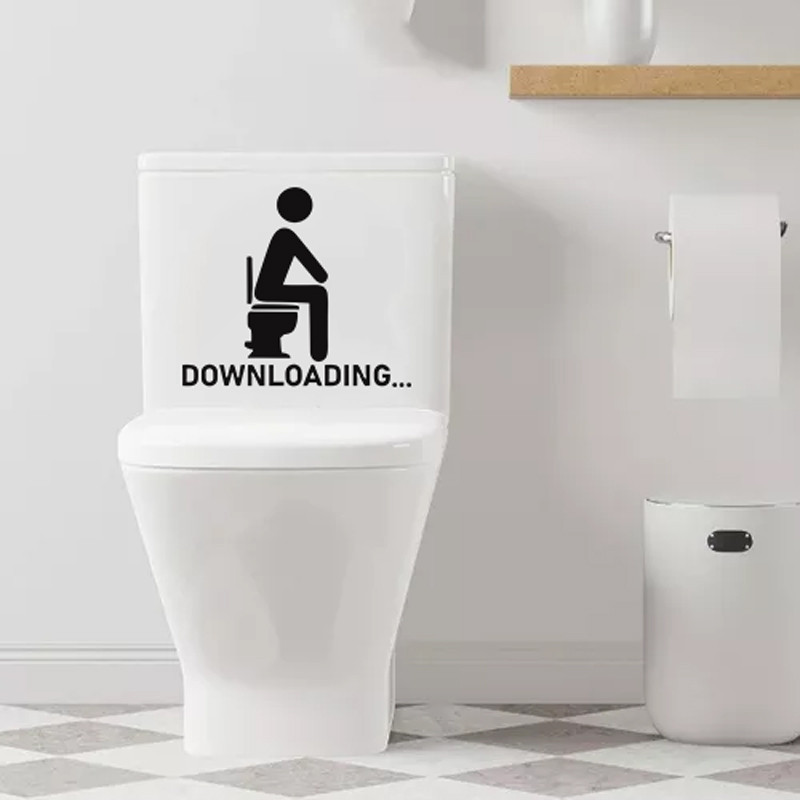 Adesivo Vinil Decorativo Tampa de Vaso Sanitário Downloading