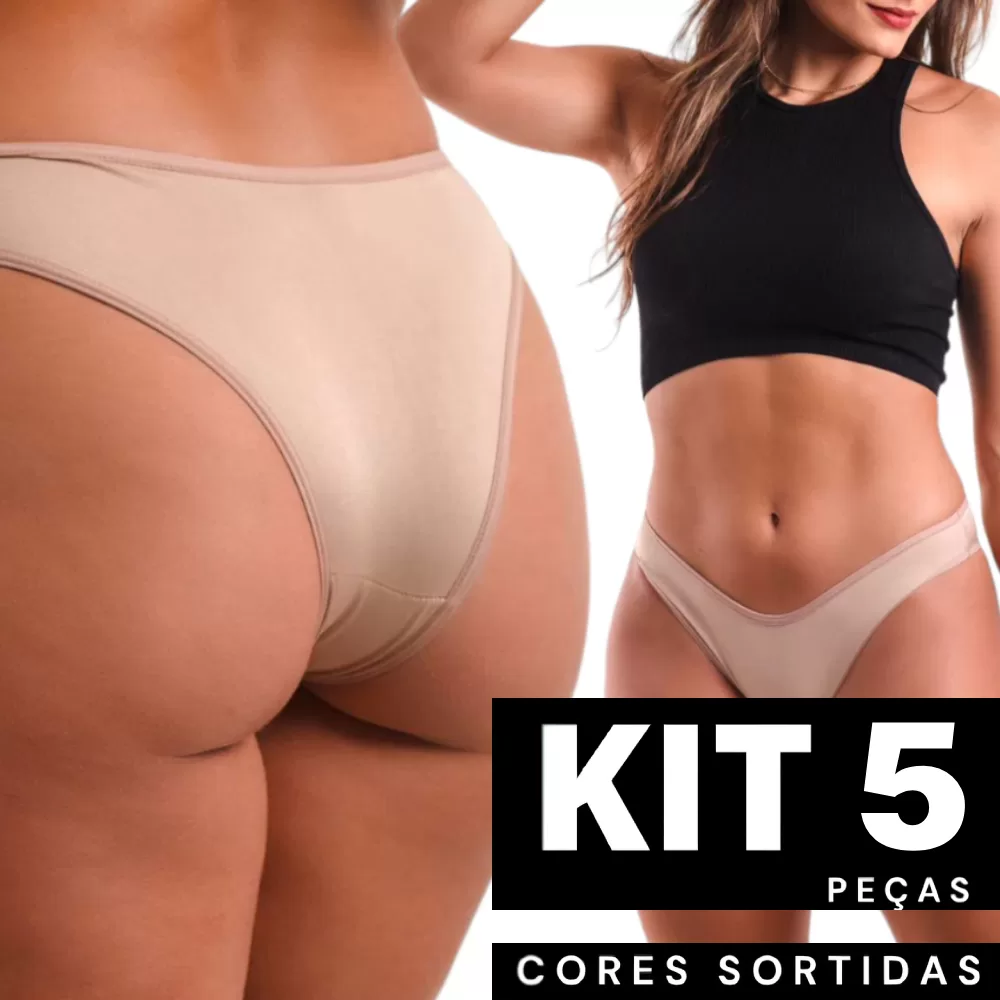 Kit 1 à 5 Calcinha Básica Cintura Baixa Sensual e Confortável Dia a Dia Revenda Cotton Barata Sexy