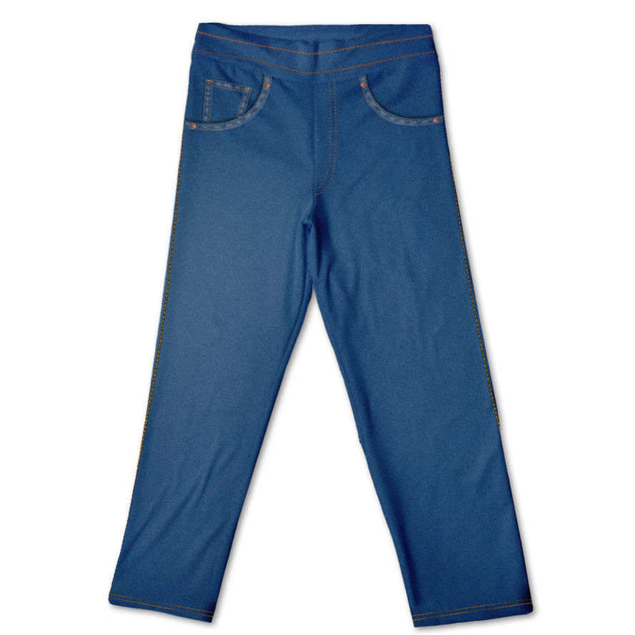 Calça Fake Jeans Infantil Azul Escuro MiniBoo Proteção Solar 50+ Confortável e Resistênte Para Bebê