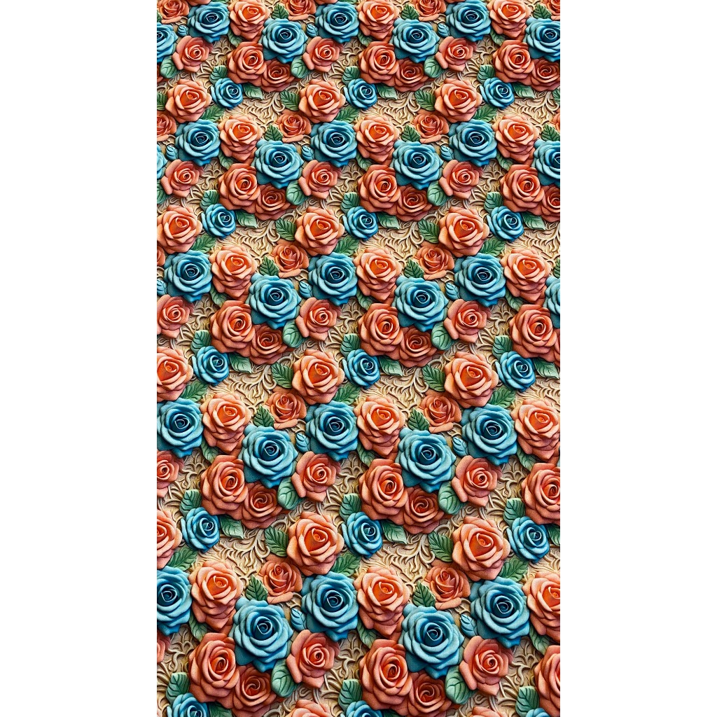 Tecido Tricoline Digital 3D 100% Algodão – Rosas