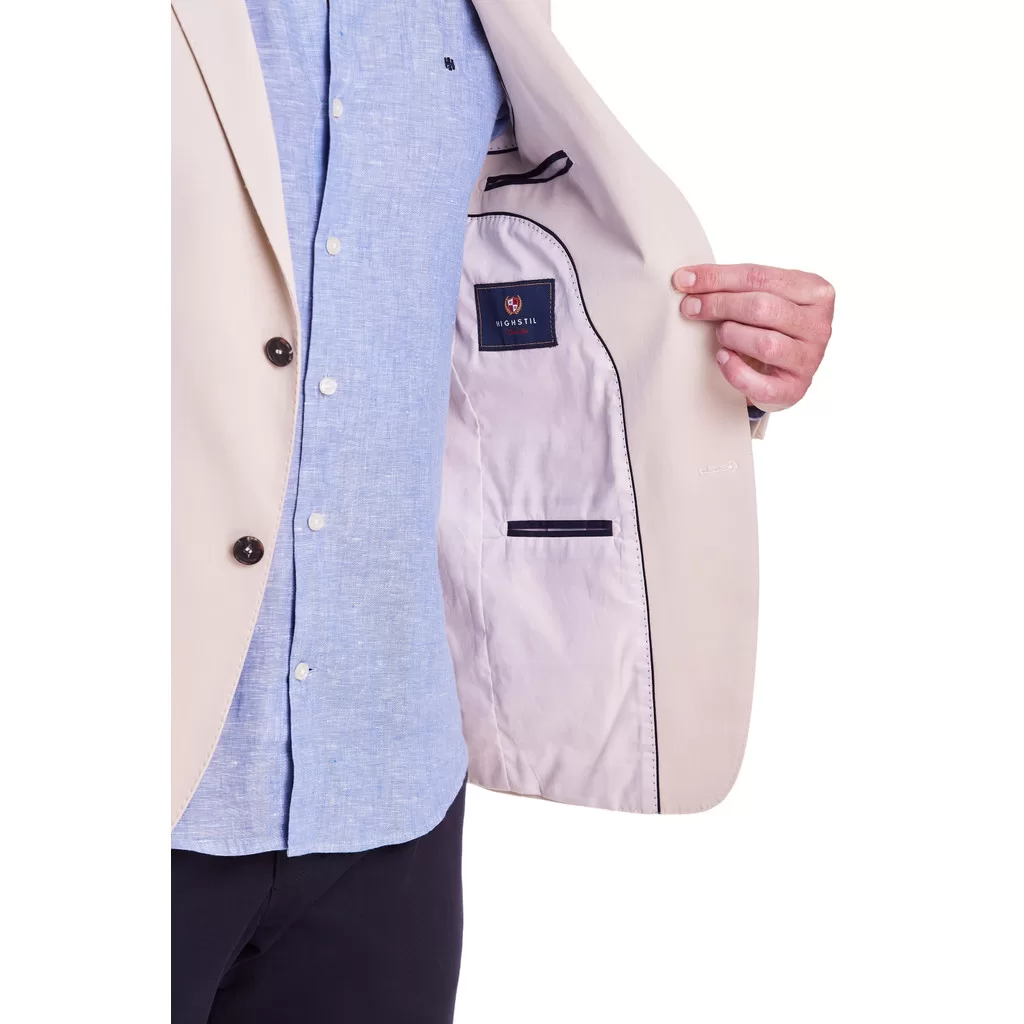 Blazer Alfaiataria Liso Slim Fit – Bege Areia
