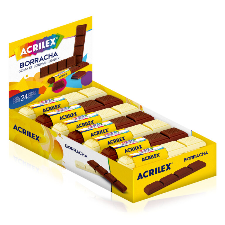 BORRACHA BARRA DE CHOCOLATE ACRILEX / PAPELARIA FO