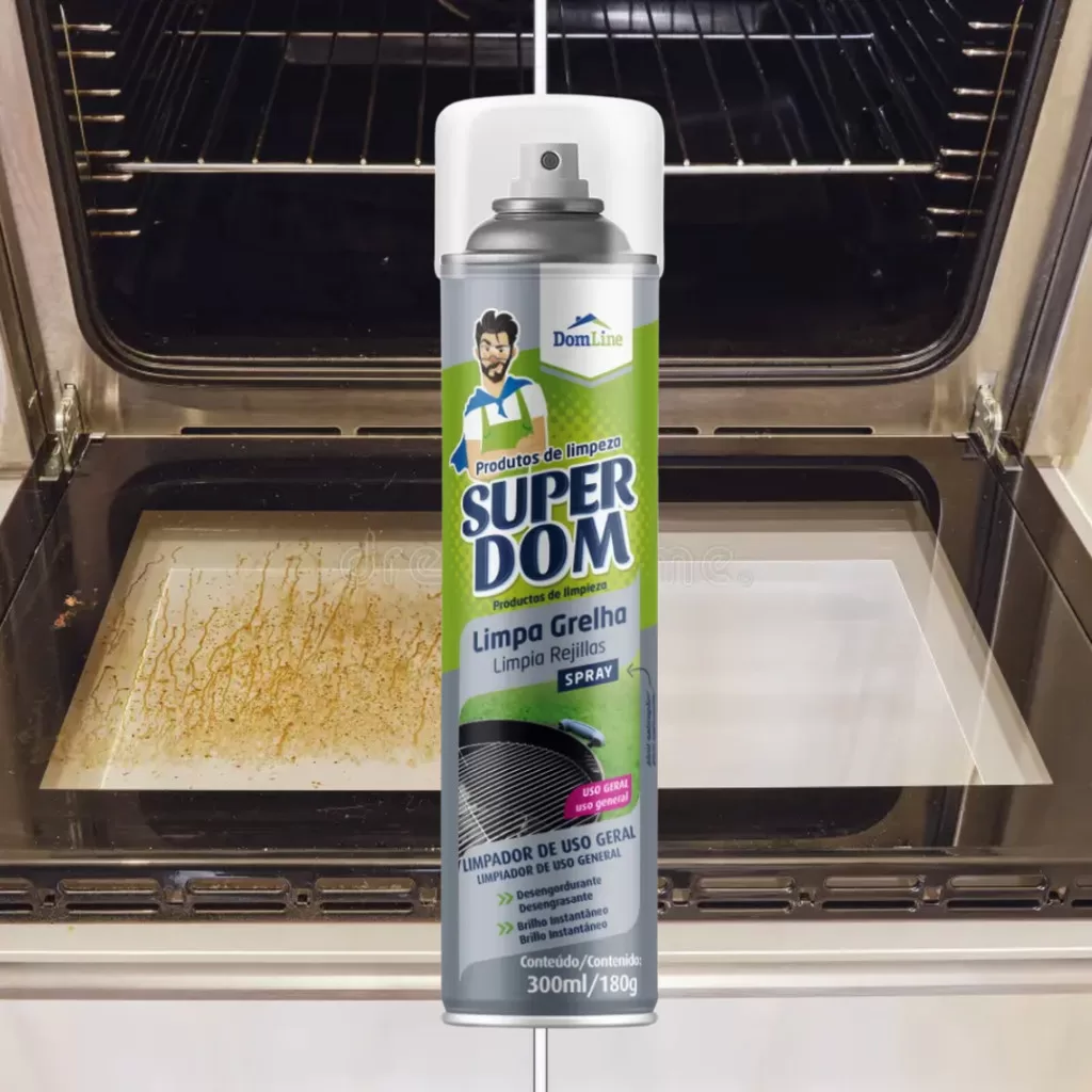 Limpa Forno Spray Dom Line 300ml Super Desengordurante de Forno