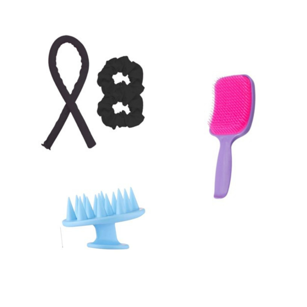 Kit Escova raquete  + modelador de cachos + escova massagiadora