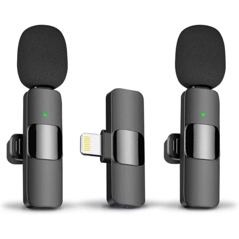 Microfone de Lapela Duplo Sem Fio   Compatível Ti
