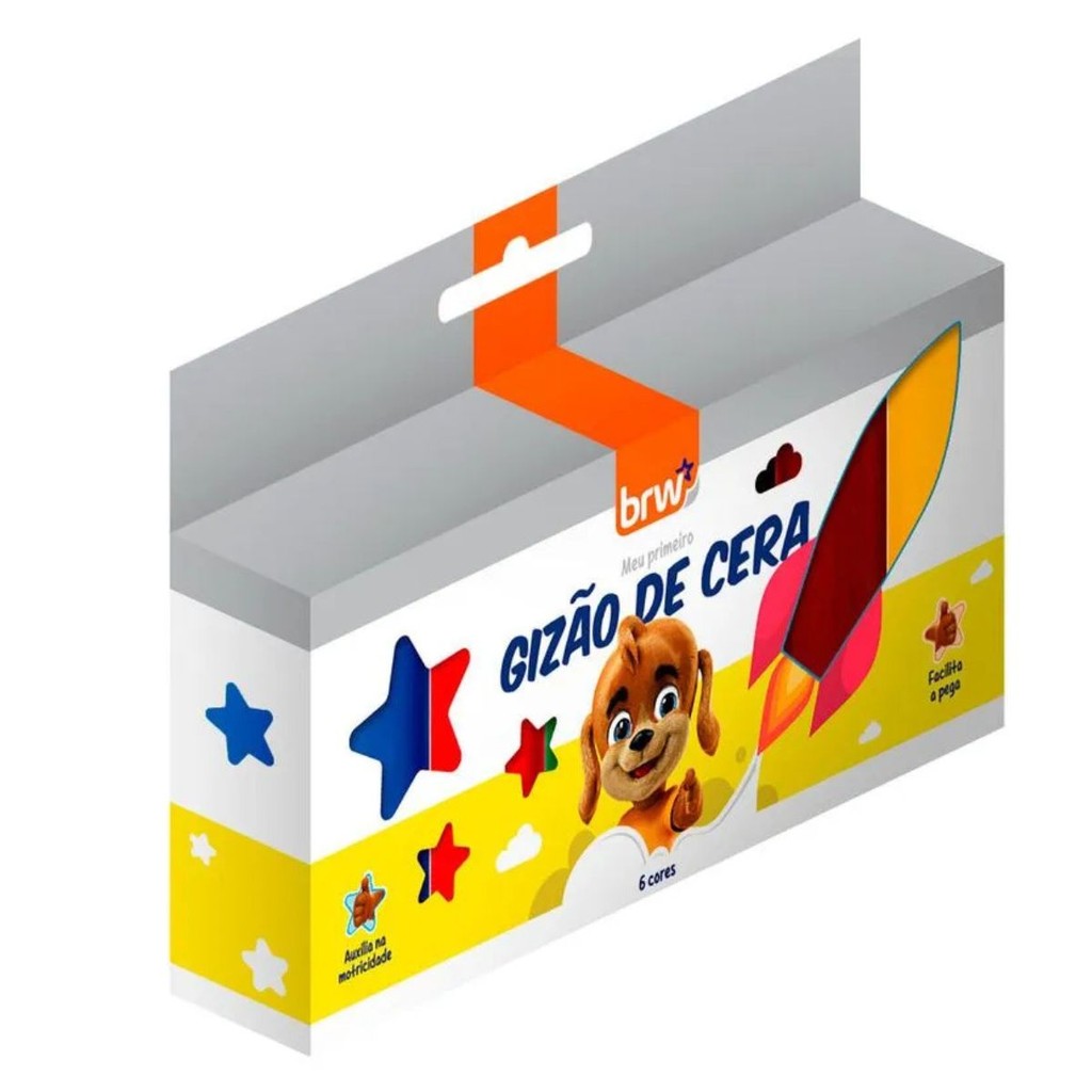 GIZ DE CERA INFANTIL GIZAO MEU PRIMEIRO GIZ 6 CORES VIVAS25X70MM – BRW