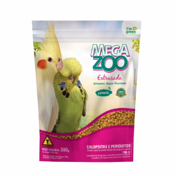 Megazoo Extrusada Calopsitas e Periquitos PM13 