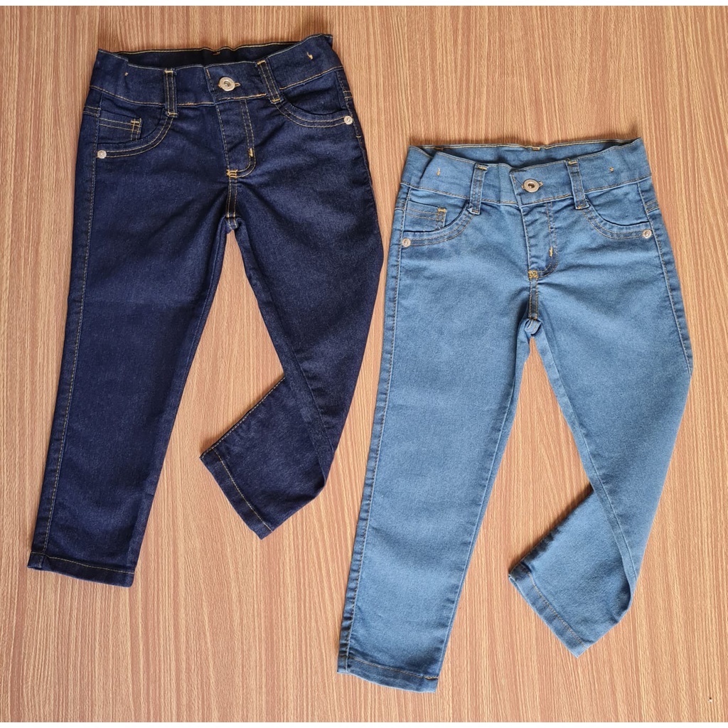 Calça Jeans Masculina Infantil Menino 2 ao 12 anos Com Regulagem