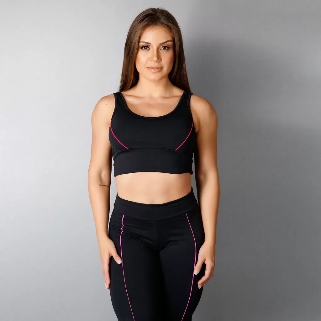 Top Cropped Classic C/ Vivo Rosa