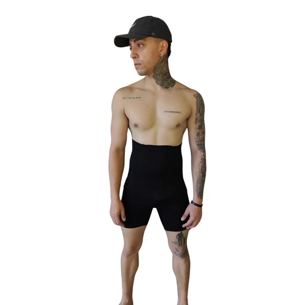 Cueca Cintura Alta Bermuda MASCULINA Cinta Modeladora  Compressão 4 Barbatanas