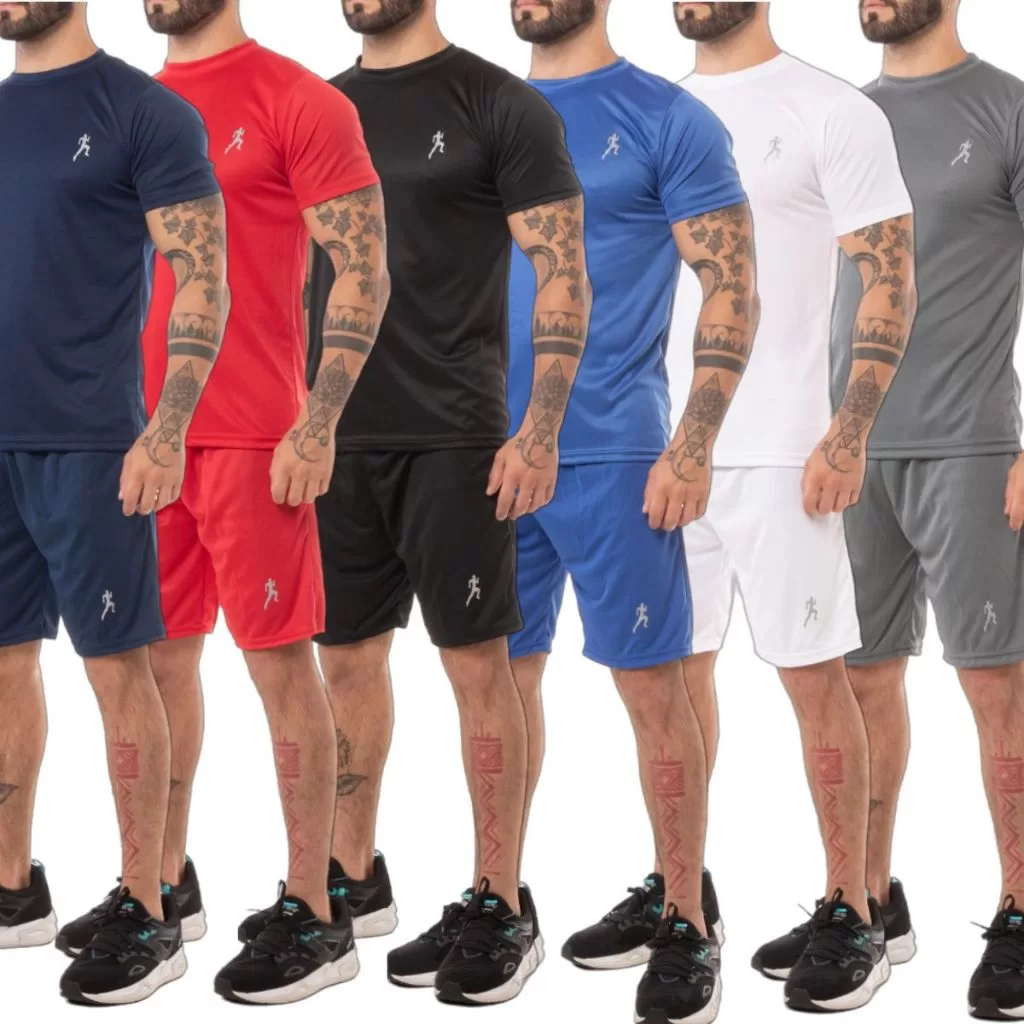 Kit 6 Camisetas Masculinas  + 6 Bermudas Academia Esportiva – Conjuntos