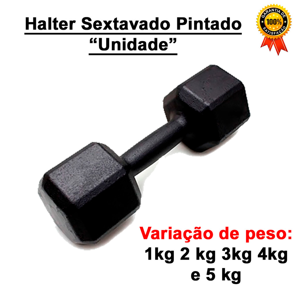 Halter Sextavado Pintado UNIDADE| 1kg a 5kg | One Life Sports® – Treino de Força