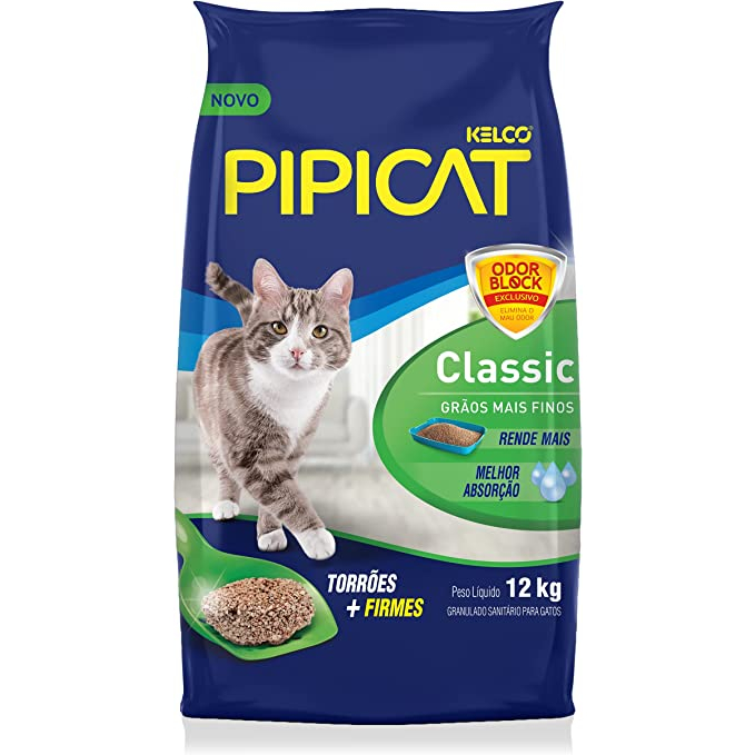 Areia Higiênica Pipicat Classic Grãos Mais Finos