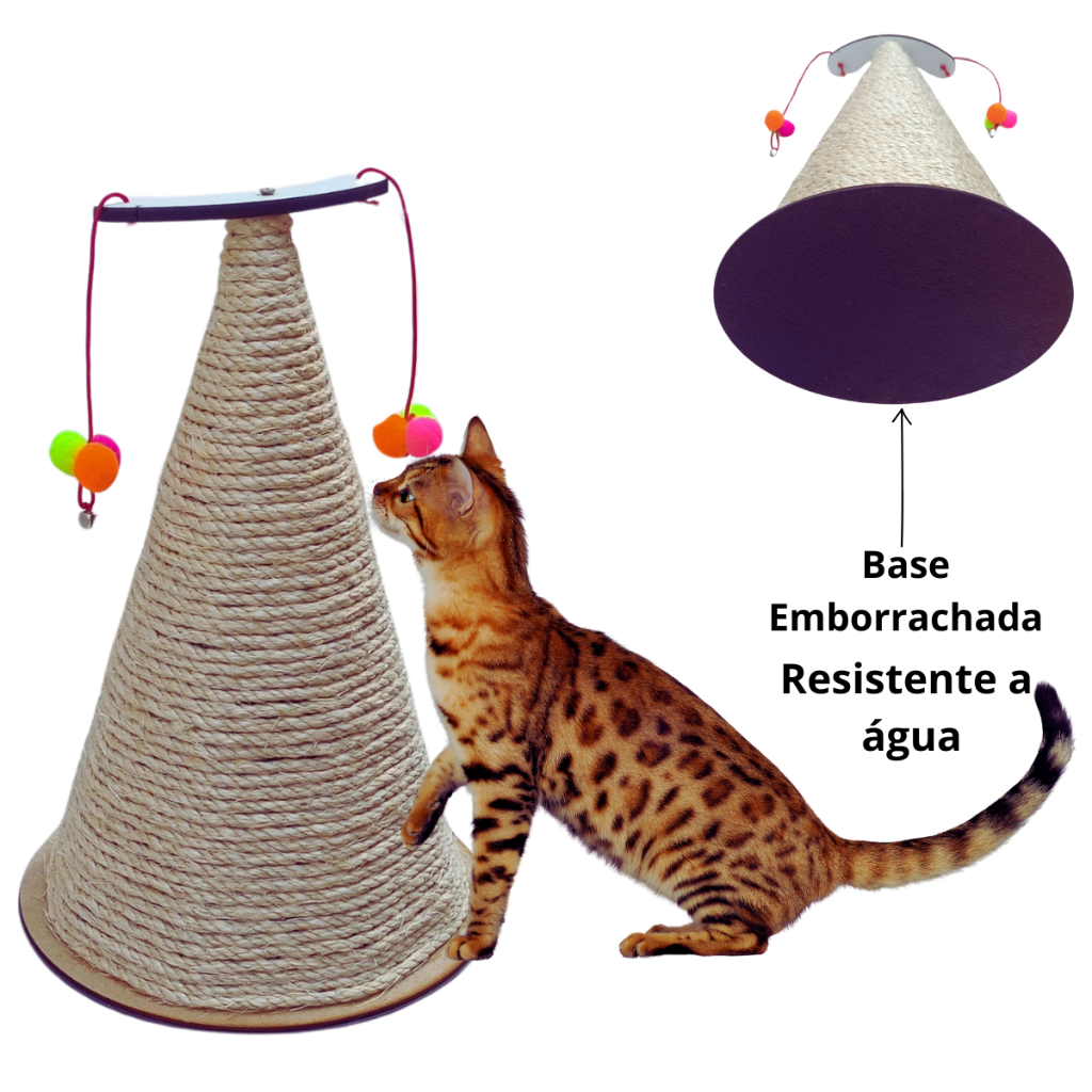 Arranhadores Para Gatos Cone e Poste Brinquedos Pet FN Pets Premium Antiestresse e Diversão