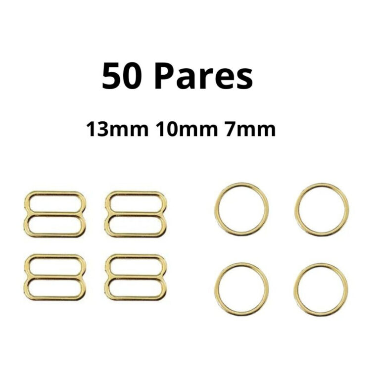 50 Pares de Argola e Regulador de Metal Dourado Pa