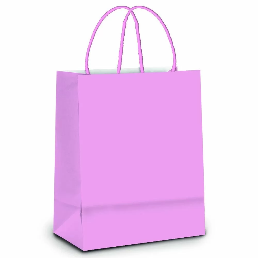 Sacola de Papel Liso Rosa Bebe (M) – UN.
