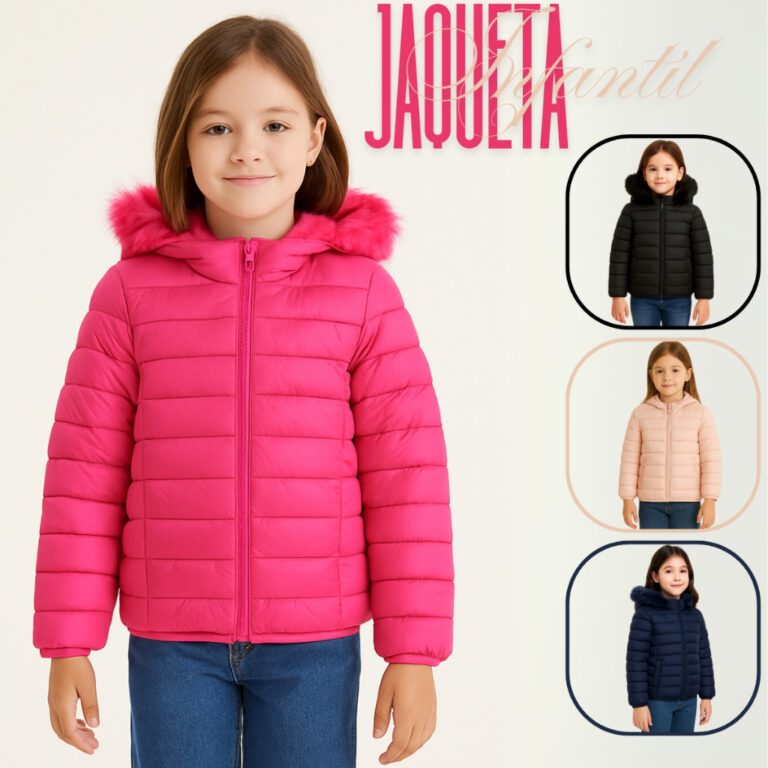 Jaqueta Juvenil Menina Nylon Forrada Com Pelinhos 