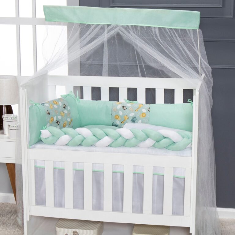 Kit Mini Berço Menina Menino 5 Peças Com Saia