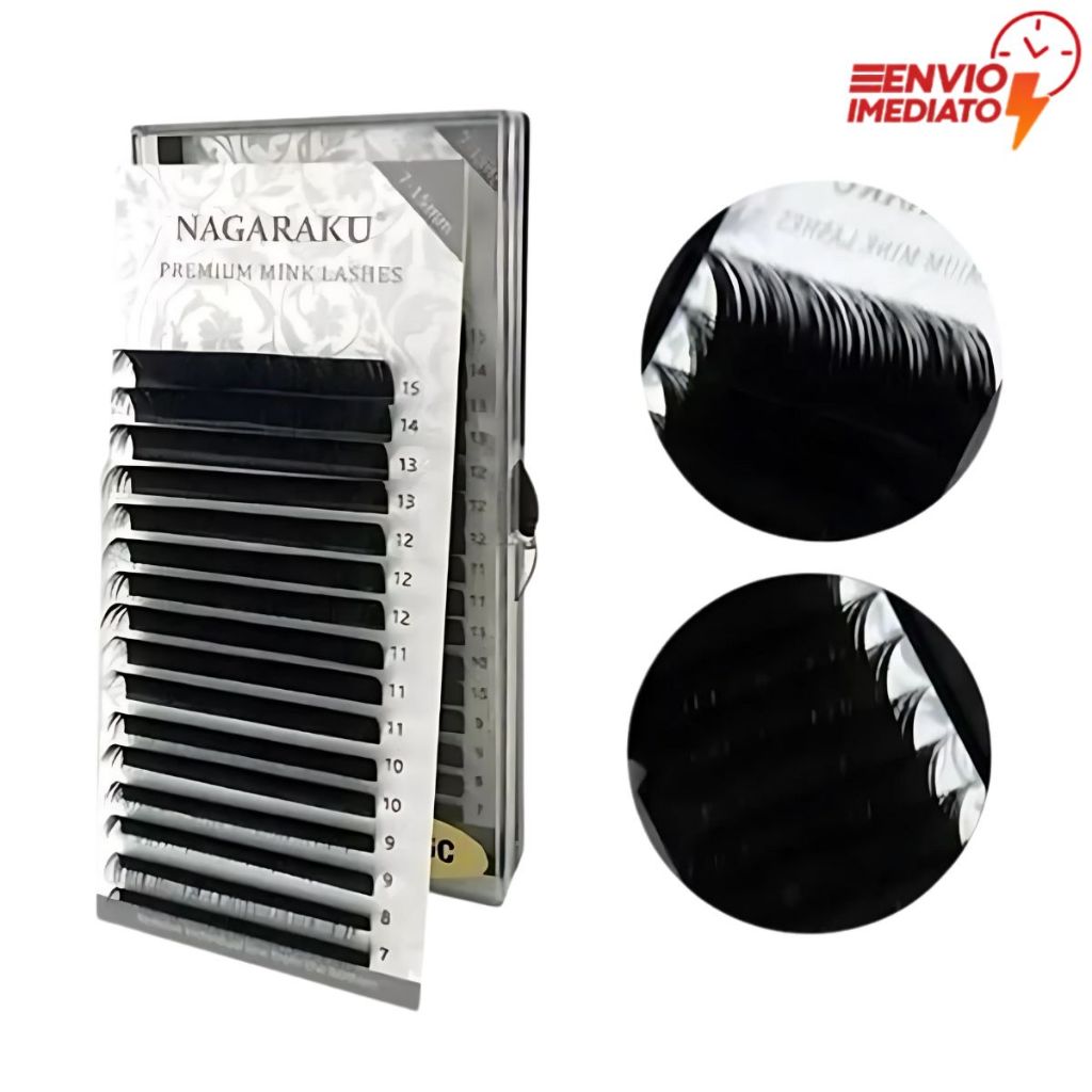 Cílios Nagaraku Premium Mink Mix Curvatura C Ou D 7-15mm Fio A Fio
