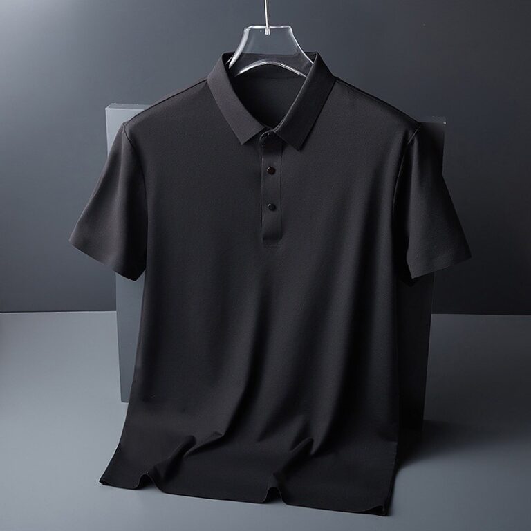 Camisa De Seda Para Homens De Negócios Leve Manga