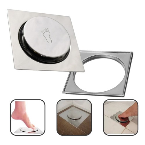 Ralo Click Oculto Inteligente Inox 10x10cm Porta G