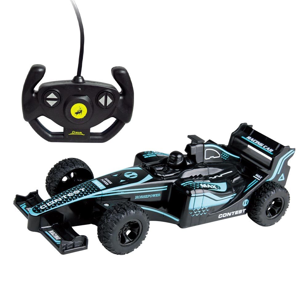 Carro Controle Remoto Sem Fio Racing 4 Funções Recarregável Azul – Dm Toys