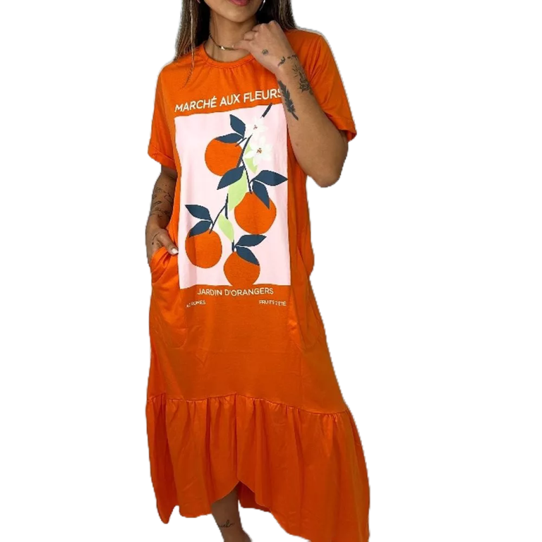 Vestido Longo de Algodão Mavie