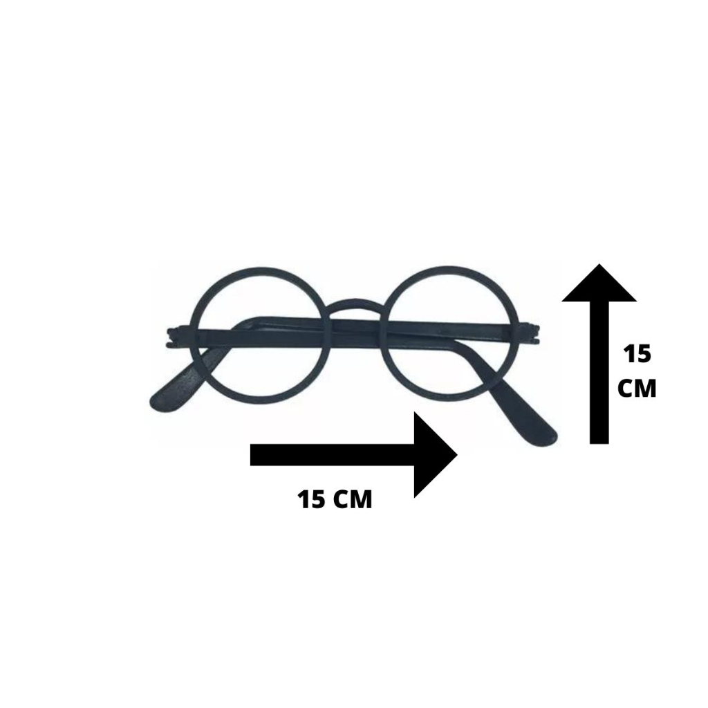 Kit 10 20 Óculos Preto Redondo Verde Neon Colorido Festas Eventos Baladinha Brindes Harry Potter